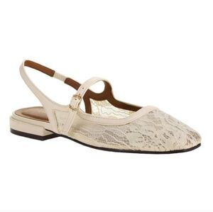 NEW CHINESE LAUNDRY women's vila dream lace slingback flats in cream